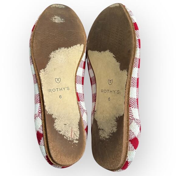 Rothy’s x Marta Ferri Loafers Womens 6 Red White Gingham Pull On Limited Edition - Picture 4 of 16